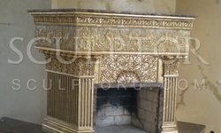 Fireplace with gold