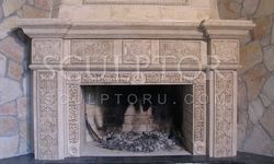 Portal of the fireplace in a country style